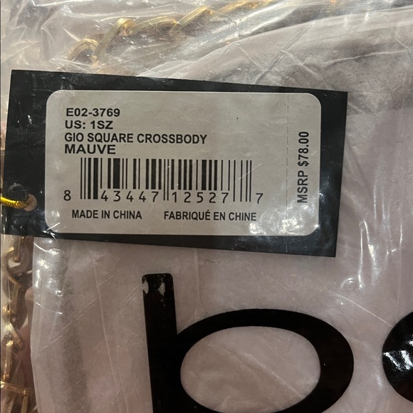 BEBE Gio Square Crossbody Bag In Mauve - NWT - Picture 3 of 3